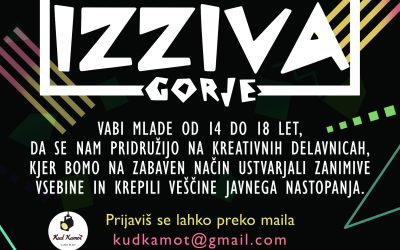 Kreativa izziva za mlade od 14 do 16 let v Gorjah